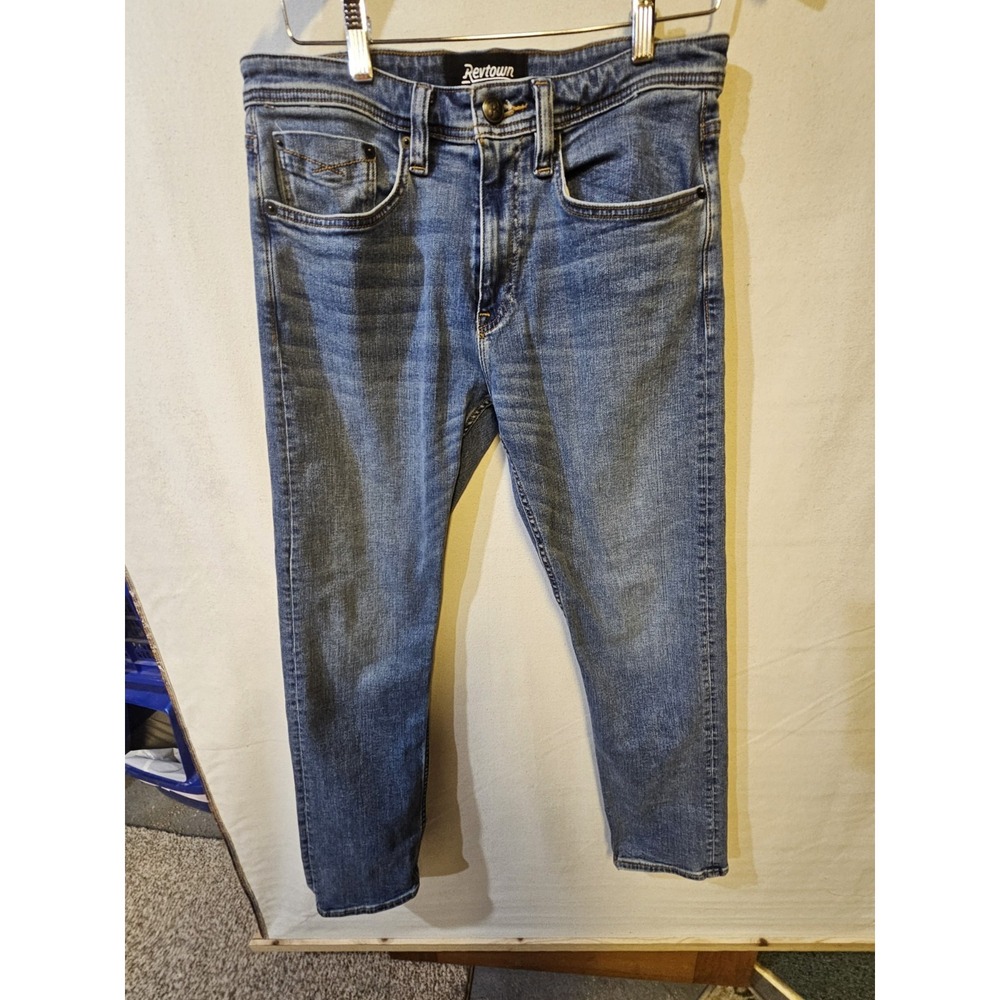 Revtown Men’s Slim Straight Jeans in Medium Blue Wash